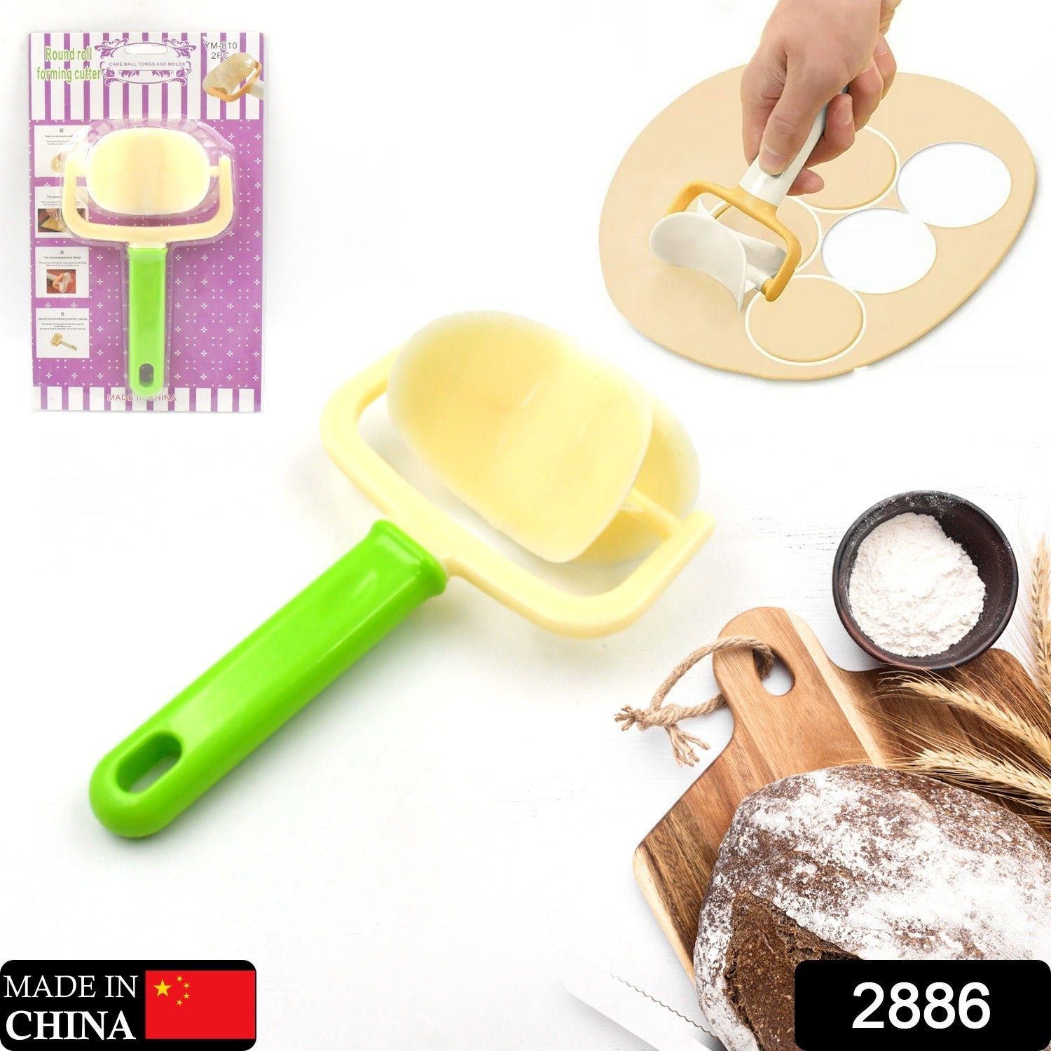 2886 Plastic Round Roll Forming Cutter Cake Ball Tongs and Molds, Puri Cutter, Roller Machine for Baking Tools (1 Pc Mix Color) 2886 Plastic Round Roll Forming Cutter Cake Ball Tongs and Molds, Puri Cutter, Roller Machine for Baking Tools (1 Pc Mix Color)